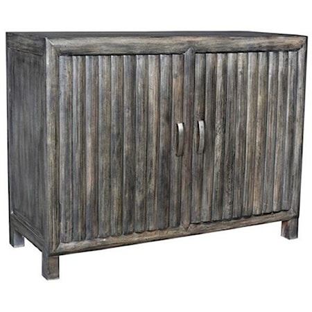 Mango Wood 2 Door Grey Cabinet